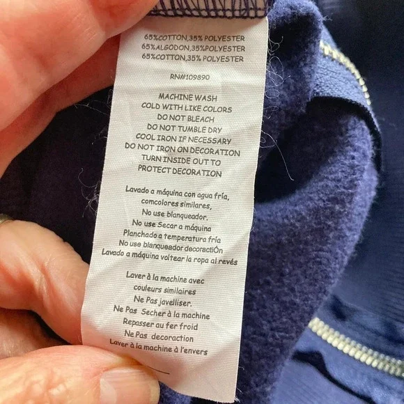 SEVEN7 Love‎ And Peace Periwinkle Blue Zip-up Hoodie, Size Large - Picture 10 of 10